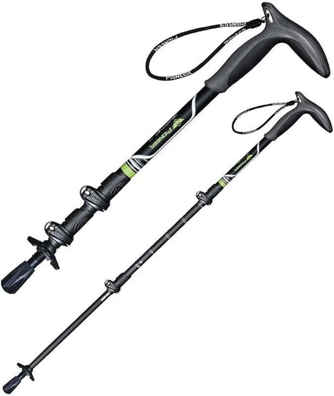 Pliable Trekking Pole d'escalade Bâton avec Poignée en Mousse EVA, Alpenstocks Réglable, pour Voyage Escalade Randonnée Marche — Equipement ski