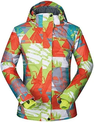 MU Veste de ski imperméable femmes'S Outdoor étanche Snowboard respirante Neige Veste de ski de montagne Femmes Veste de ski dames d'hiver Veste d'hiver neige, Orange, Grand — Vetements ski