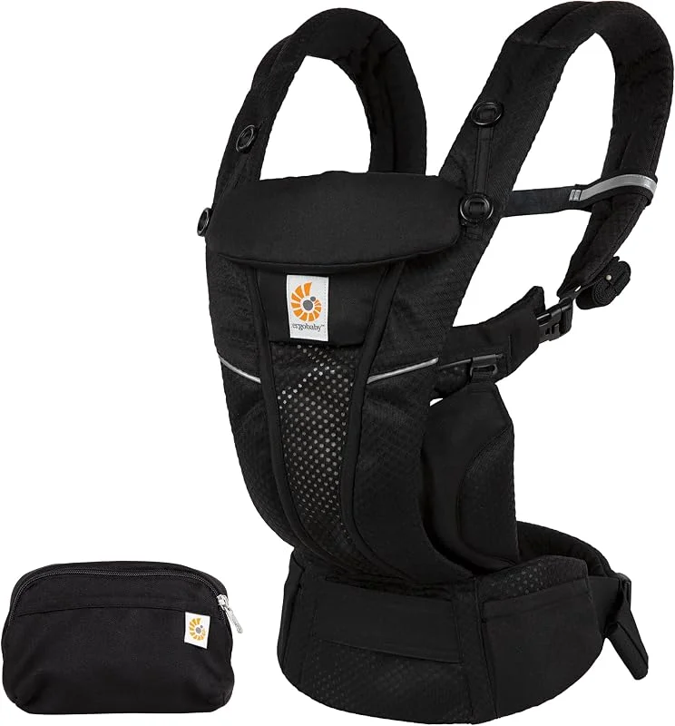 Porte-Bébé Ergobaby Omni Breeze pour nouveau-nés, de la naissance à 20, 4 kg, porte-bébé ergonomique 4 positions en Mesh SoftFlex™ pour portage ventral, sur le côté et dans le dos (Onyx Black) — Vetements ski