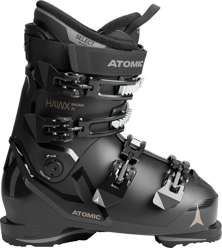 ATOMIC HAWX Magna 75 W Skischuhe - Alpin-Skischuh für Damen, Erwachsene in Schwarz - 102mm breite Passform - Stabile Prolite Konstruktion - Memory Fit für präzisen Sitz — Equipement ski