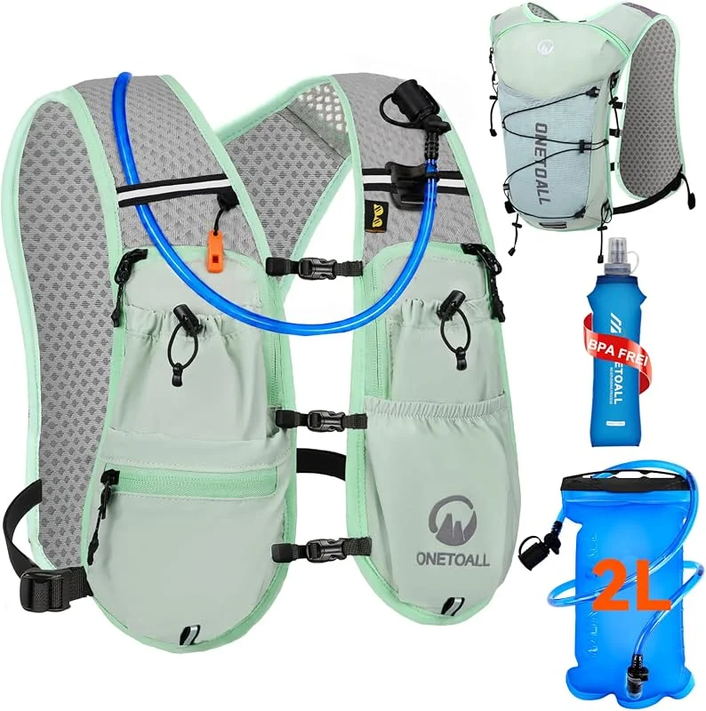 Gilet Hydratation Running Femme pour Trail et Randonnée, avec Poche à Eau 2L TPU et Flasque 500ml, Léger et Respirant sans Rebond — Equipement ski