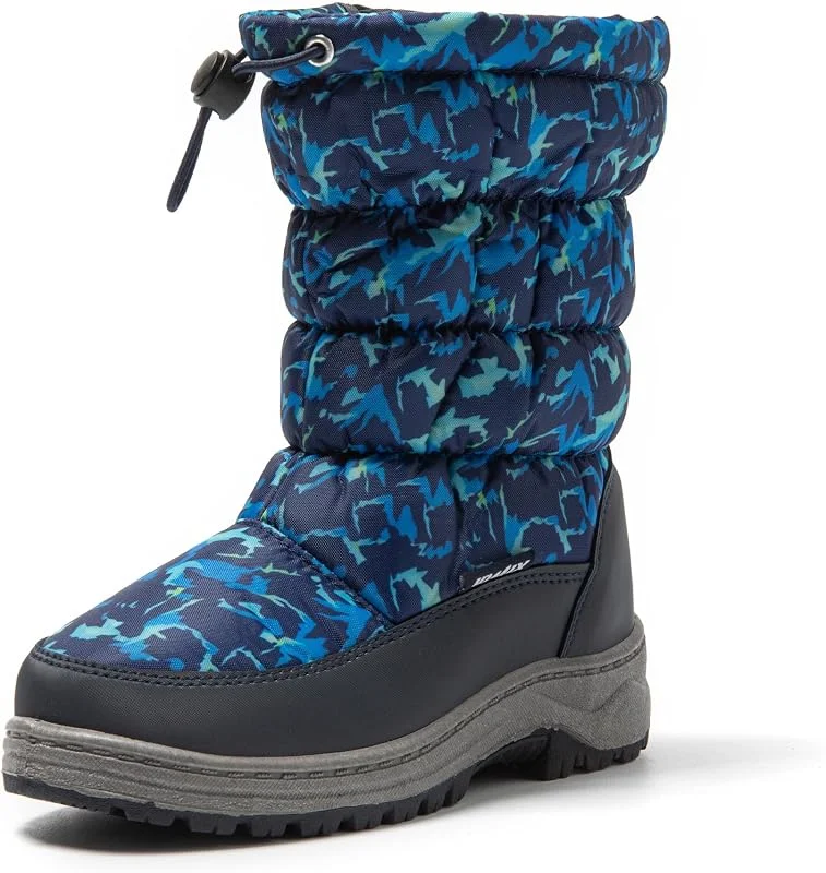 JOMIX Bottes de Neige Enfant Fermeture éclair Bottines Fourrure Fille Garçon Chaussures d'hiver pour Enfants Chaude Antidérapante — Equipement ski
