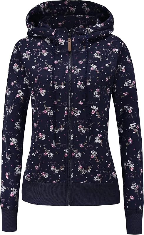TrendiMax Sweat à Capuche Femme Pull à Capuche avec Fermeture Éclair Hoodie Imprimé pour Femmes — Vetements ski