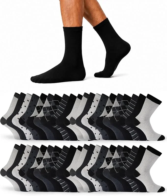 Basic Treasure Lot de 20 Paires Chaussettes Homme, Coton Respirant — Equipement ski