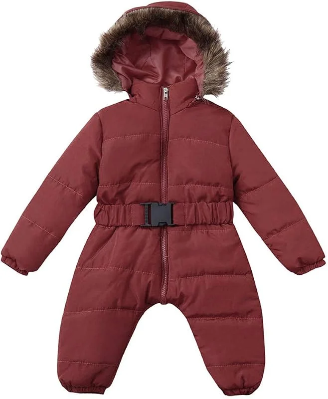 Combinaison De Neige Pour Bébé Fermeture Éclair Barboteuse Outwear Épaissie 3-18 Mois Ours Polaire Capuche Coeur Combi-Short Hiver Bebe — Vetements ski