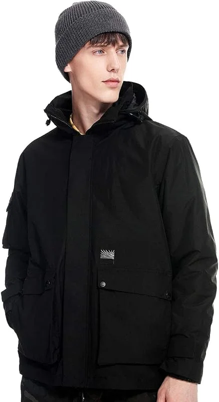 MU Vêtements Pour Hommes Veste de Ski Imperméable 3-In-1 Coupe-Vent Hiver Chaud Manteau Confortable Wearable Antistatic Polaires Vêtements Intérieure, Black, 3Xl — Vetements ski