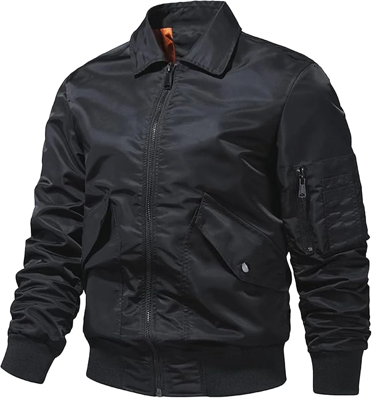 ZDJSWJ Veste de baseball légère à col roulé pour hommes Slim softshell Flight baseball suit Veste Campus décontractée matelassée coupe-vent — Vetements ski