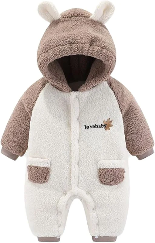 Combinaison De Neige Unie Pour Tout-Petits En Hiver Barboteuse D'Hiver À Capuche Pour Enfant Jumpsuit Polaire Rembourré Ski Combinaison Pilote Bébé Hiver Tenue Ski Enfant — Vetements ski