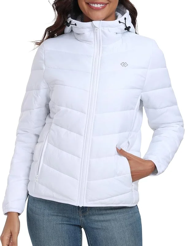 MoFiz Doudoune Legere Pour Femme, Doudoune Ski Femme, Hiver Chaud Veste Doudoune Capuche Femme, Veste Matelassée Pliable Femme avec poches — Vetements ski