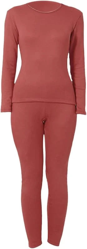 Ensemble de sous-vêtements thermiques pour femme - Sous-vêtements fonctionnels chauds - Avec intérieur en polaire - Ultra doux - Long - Pour le jogging, le ski, le cyclisme — Vetements ski