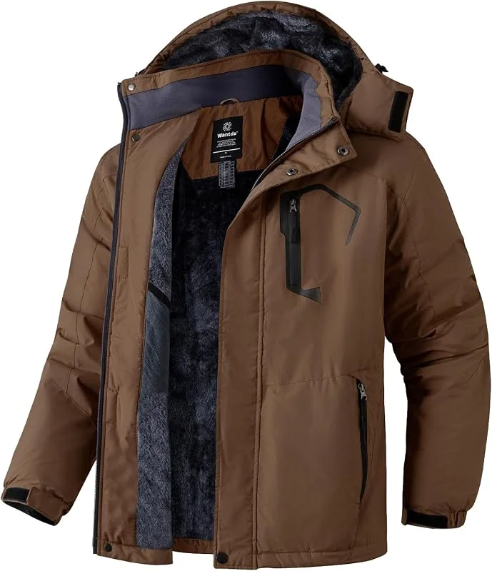 Wantdo Homme Veste de Ski Montagne Outdoor Manteau d'hiver Chaud Voyage — Vetements ski
