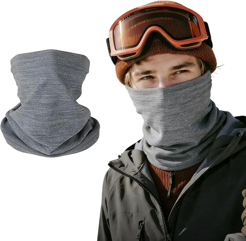 Cache-cou, tour de cou pour homme et femme en polaire coupe-vent pour ski, pêche, randonnée, cyclisme, gris, L — Vetements ski