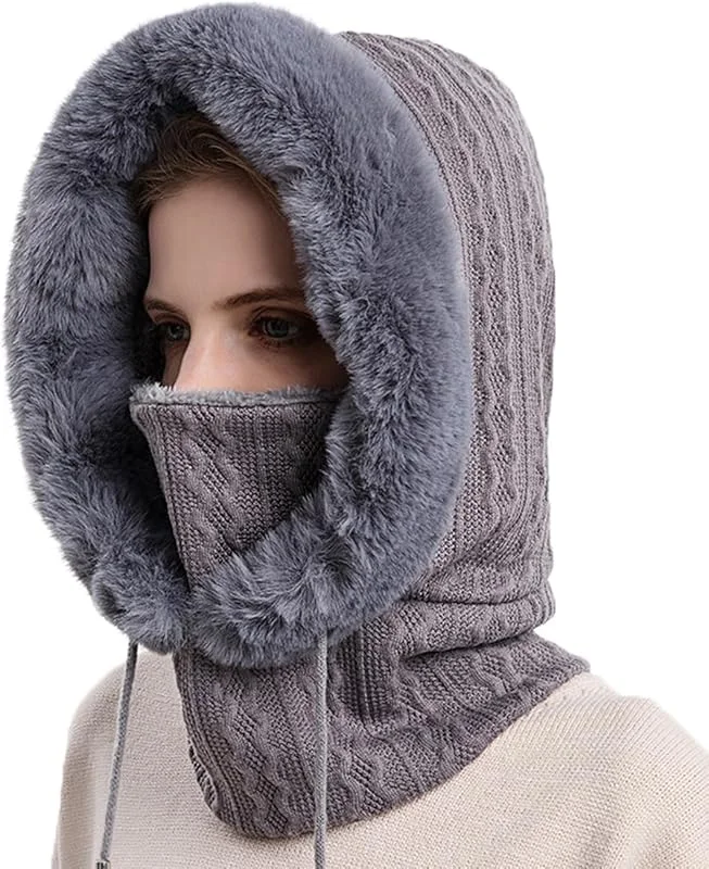 Coolwife Cagoule thermique pour femme - En polaire - Pour l'hiver - Cache-cou - Masque de ski — Vetements ski
