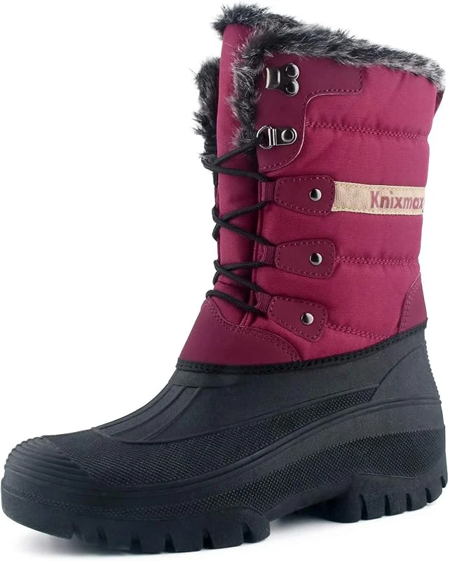 Knixmax Bottes Neige Femmes et Hommes Chaussures Hiver imperméable Chaudes Bottes de Randonnée Marche Montange Jardin 37-46 EU — Equipement ski