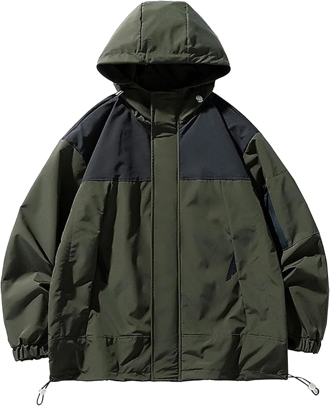 ZDJSWJ Veste softshell légère pour homme Manteau extérieur imperméable à capuche sport Running veste coupe-vent et imperméable — Vetements ski