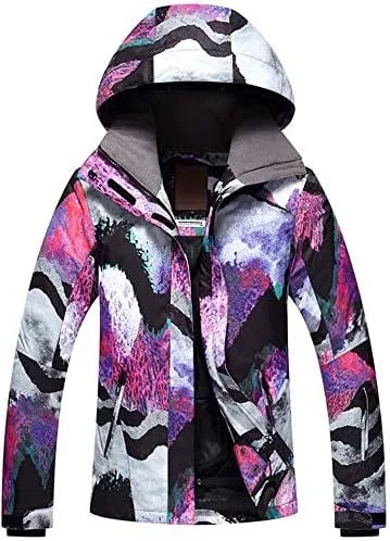 MU Femmes Veste De Ski Imperméable Filles 'Sportswear Imperméable Coupe-Vent Veste De Ski De Snowboard Manteau De Snowboard Manteau De Pluie De Montagne Hiver, Multicolore, Petit — Vetements ski